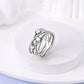 Ringe für Frauen 925 Silberfarbe Zirkon Wickellinie Geometrischer Sternring Verlobung Hochzeit Romantisches Valentinstag Feinschmuck Geschenk