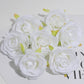 30pcs/7-8cm White Rose Artificial Silk Flower Heads DIY Wedding Home Birthday Party Decoration Wreath Scrapbooking Fake Flowers