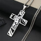 Christ Gott Kreuz Jesus Dornenkrone Kette Halskette Herren Edelstahl Kruzifix Halskette Schmuck colar masculino N7074S02