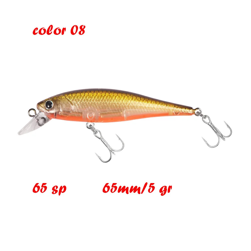 BassLegend Fishing Artificial Bait Suspending Minnow Shallow Wobbler Jerkbait Shad Bass Pike Lure 128 SP 78 F 65 SP