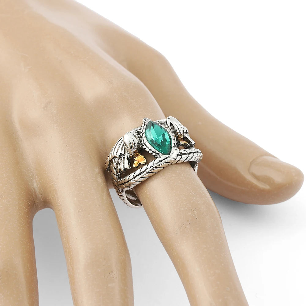 Lord Ring of Barahir, Aragorn, Gondor, Grüne Kristallringe, Cosplay Kreativität, Persönlichkeitsschmuck, Geschenke für Männer