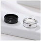 Vnox Spinner Kreuzring für Herren, schwarzer Edelstahl drehbarer Stressabbau-Fingerband, Jungen Christus Jesus Religion Ring