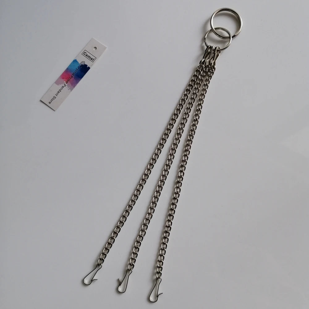 Camal 1 Stück L26cm Chrom/Gold Hängekette für Aufhänger Mittelstück Kronleuchter Rahmen Hochzeit Weihnachtsfeier Kristallperlen Dekor