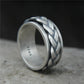 Echte 925 Sterling Silber Ringe für Männer und Frauen Drehring Matt geflochten gedrehtes Seil Retro Antik Stil
