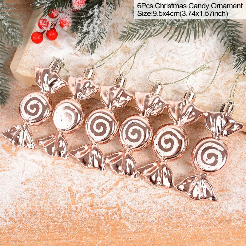 6 Stück 6 cm transparente Schneeball-Weihnachtskugeln Anhänger für Weihnachtsbaumschmuck Klare Kugeln Hängende Ornamente Weihnachten Navidad
