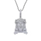 2024Neu Zweifarbig Roségoldfarbe Hip Hop Jesus Christus Kopf Anhänger Mikro Pavé 5A Zirkonia CZ Iced Out Herren Mode Schmuck
