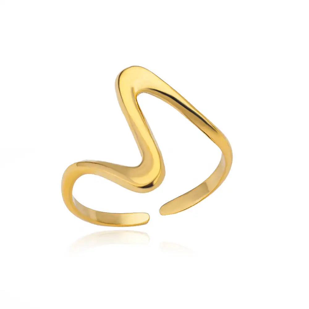 Edelstahlringe für Damen Wasserdicht Offen Goldfarbener Ring Hochzeits-Paarband Schmuck Geschenke Kostenloser Versand Artikel anillos