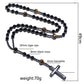 8mm Natursteinperlen Hämatit Kreuzanhänger für Herren Damen Katholische Christus Rosenkranz Kreuzanhänger Halskette Dropshipping