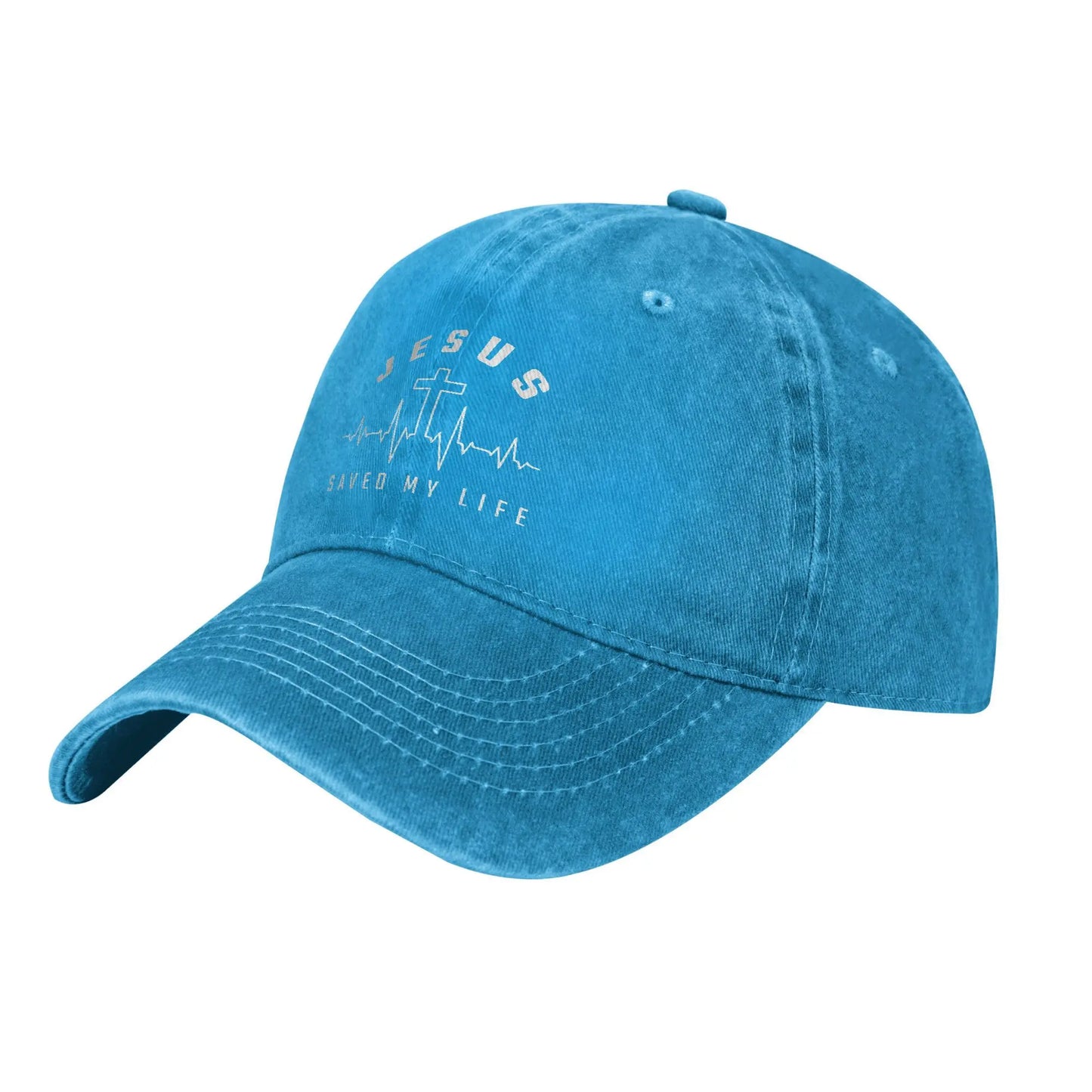Jesus Christus Männer Frauen Baseballkappe Jesus hat mein Leben gerettet Distressed Denim Hüte Vintage Outdoor Laufen Golf Verstellbare Kopfbedeckung