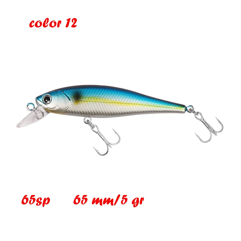 BassLegend Fishing Artificial Bait Suspending Minnow Shallow Wobbler Jerkbait Shad Bass Pike Lure 128 SP 78 F 65 SP