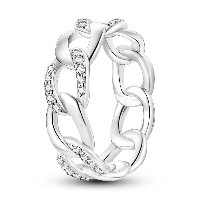 Ringe für Frauen 925 Silberfarbe Zirkon Wickellinie Geometrischer Sternring Verlobung Hochzeit Romantisches Valentinstag Feinschmuck Geschenk