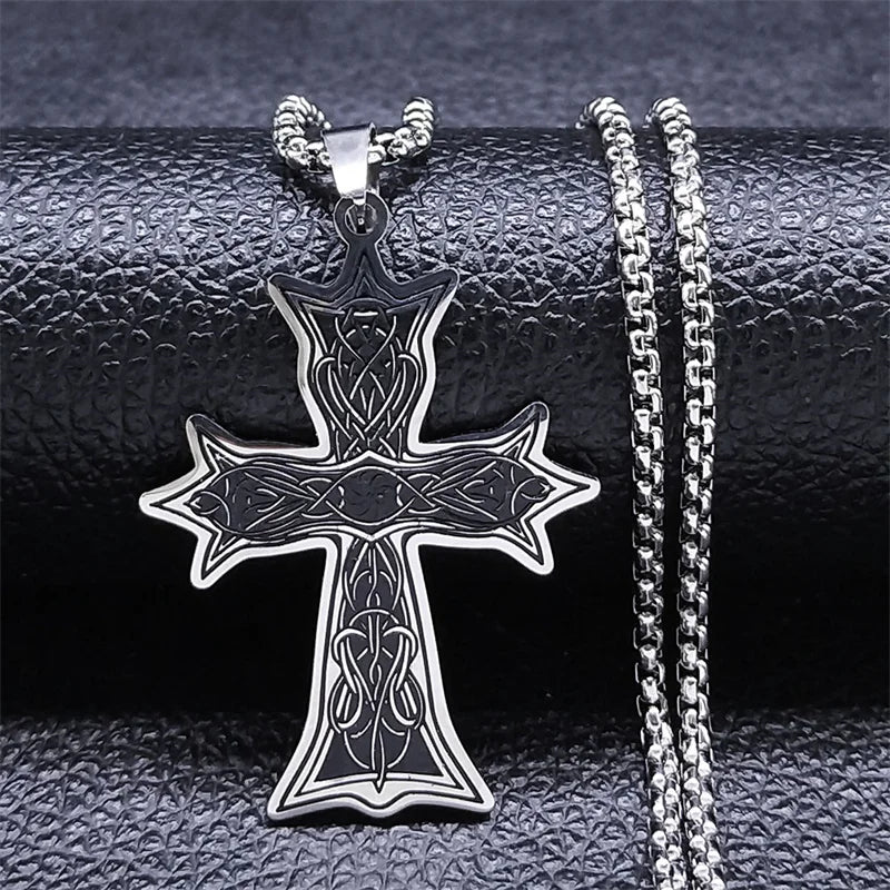 Christian Christus Eucharistie Heiligenschein Traubensaft Kreuz Kette Edelstahl Männer Frauen Katholische Heiliger Geist Kirche Halskette Schmuck
