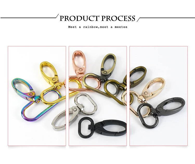 5/10Pcs Meetee 20/25/32/38mm Metal Bags Strap Buckles Lobster Clasp Collar Carabiner Snap Hook DIY KeyChain Bag Part Accessories