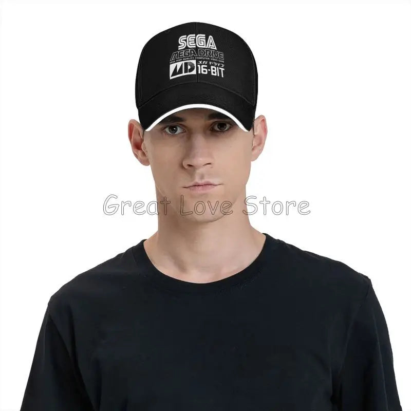 Sega Mega Drive Genesis Japanese Vinyl Baseball Cap Outdoor Sun Hat Sandwich Hat Men Summer Fishing Balaclava Golf Caps