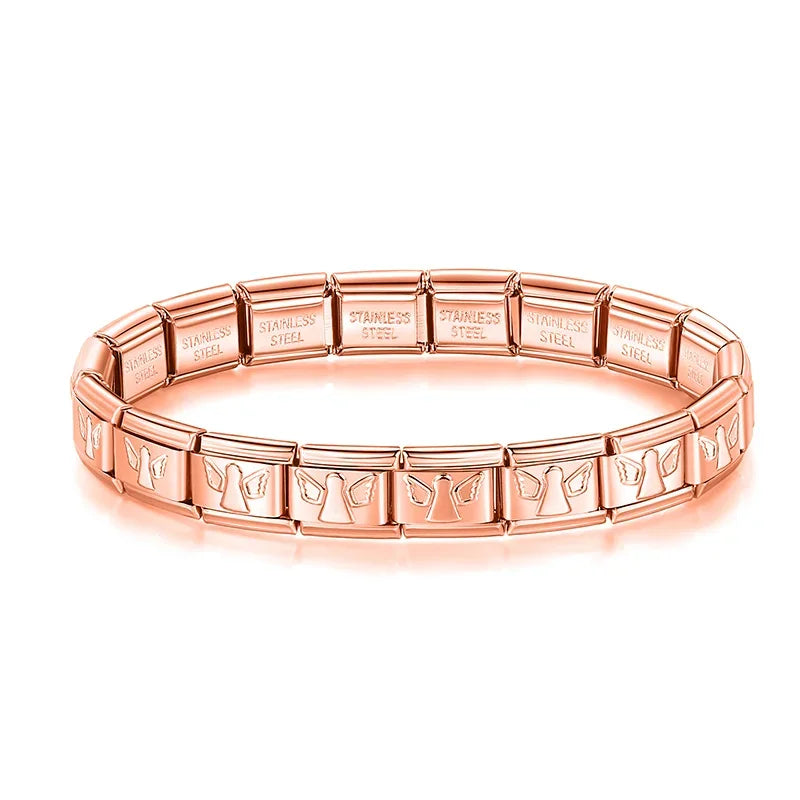 Hapiship Neue Mode Frauen Romantisches Herz 9mm Breite Edelstahl Armband Armreif Mädchen Hochzeit Weihnachtsgeschenk Schmuck G205