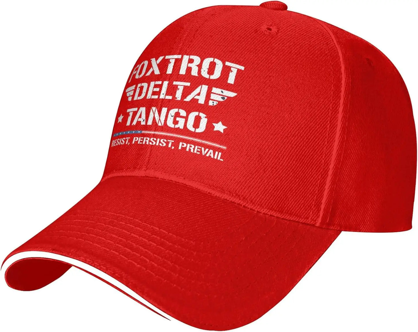 Foxtrot Delta Tango FDT Trucker Hats Resist Persist Prevail Baseball Cap for Mens Women Adjustable Classic Dad Hat