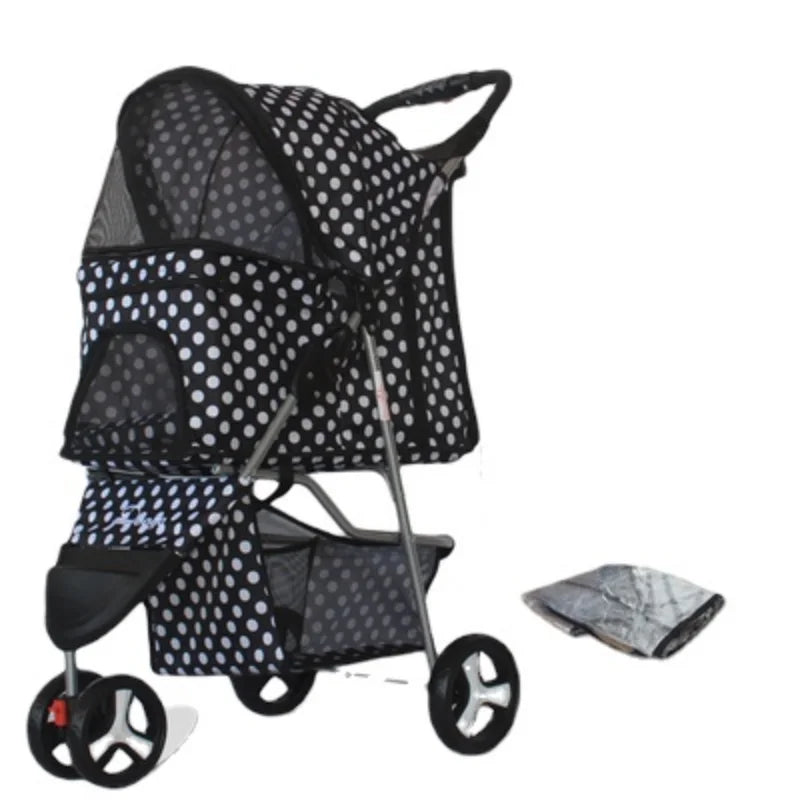 Lightweight Outing Small And Medium-sized Pet Stroller Four Seasons Universal Dog Cat Stroller Foldable Tricycle Cage Pet