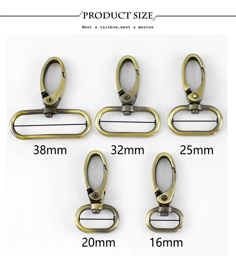 5/10Pcs Meetee 20/25/32/38mm Metal Bags Strap Buckles Lobster Clasp Collar Carabiner Snap Hook DIY KeyChain Bag Part Accessories