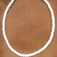 Men's Necklace Natural Coconut Pearls, Heishi Pearls in White Natural Shell and Black Wood  Beaded Surfer Necklace
