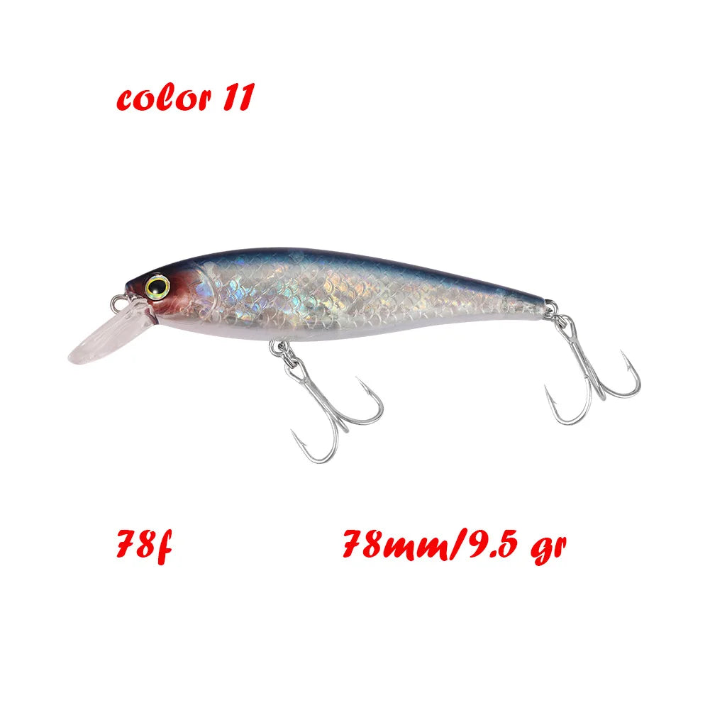 BassLegend Fishing Artificial Bait Suspending Minnow Shallow Wobbler Jerkbait Shad Bass Pike Lure 128 SP 78 F 65 SP