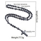 8mm Natursteinperlen Hämatit Kreuzanhänger für Herren Damen Katholische Christus Rosenkranz Kreuzanhänger Halskette Dropshipping