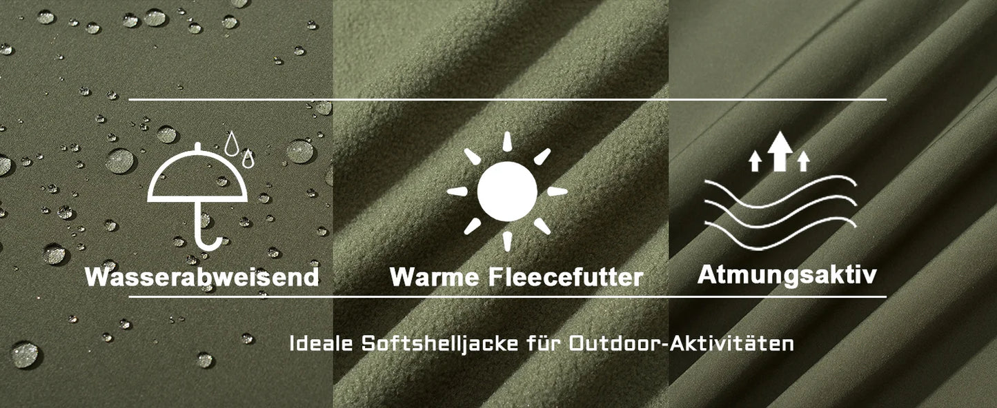 TACVASEN IX9 Winter Softshell Thermo Wanderhose Arbeitshose Herren Fleece Cargohose Wasserdicht Warm Outdoor Männer Hose