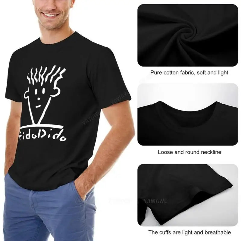 Herren schwarze T-Shirts Sommer-T-Shirt Fido Dido Gesicht T-Shirt Jungen weiße T-Shirts Sweatshirt Herrenbekleidung
