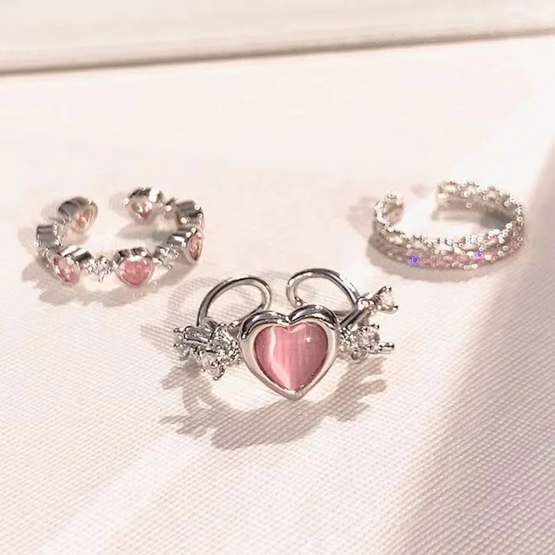 Handgewebter Liebesperlenring Mode Damen Herren Runder Kugelperlen verstellbarer Retro-Ring Schmuck