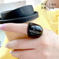 HANGZHI Unregelmäßige breite, klobige Ringe für Damen Vintage Acrylharz Herbst Winter Geometrischer Stapelschmuck Finger Accessoire