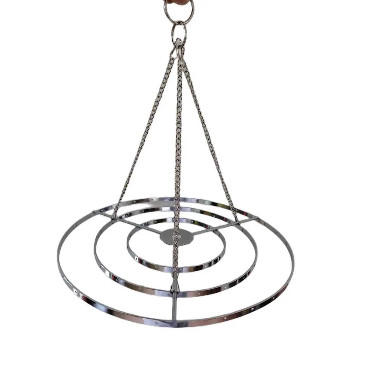 Camal 1 Stück L26cm Chrom/Gold Hängekette für Aufhänger Mittelstück Kronleuchter Rahmen Hochzeit Weihnachtsfeier Kristallperlen Dekor
