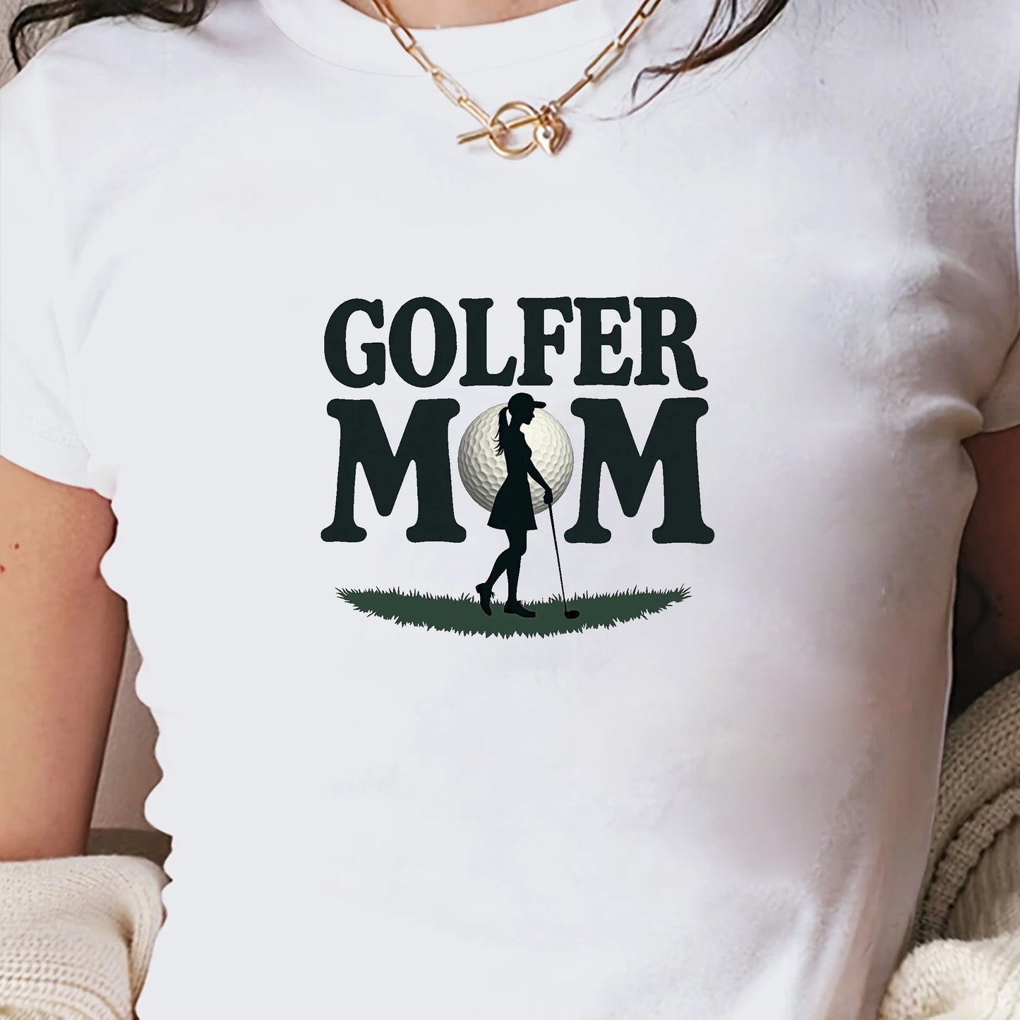 GOLFER MOM golf themed design women's fashion short t-shirt