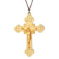 Cottvott Dreifaltigkeits-Kruzifix Jesus Christus Kreuz Anhänger Halskette Katholische verstellbare Wachsseilkette Halskette Frauen Männer Schmuck Geschenk