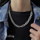 Edelstahl Cuban Gliederkette Halskette für Herren Schwarz Quadrat Anhänger Halskette Herren Halsketten Coole Hip Hop Halskette Neu