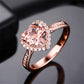 Heart Rings for Women Wedding Engagement Bridal Jewelry Cubic Zirconia Stone Elegant Rose Gold Silver Ring