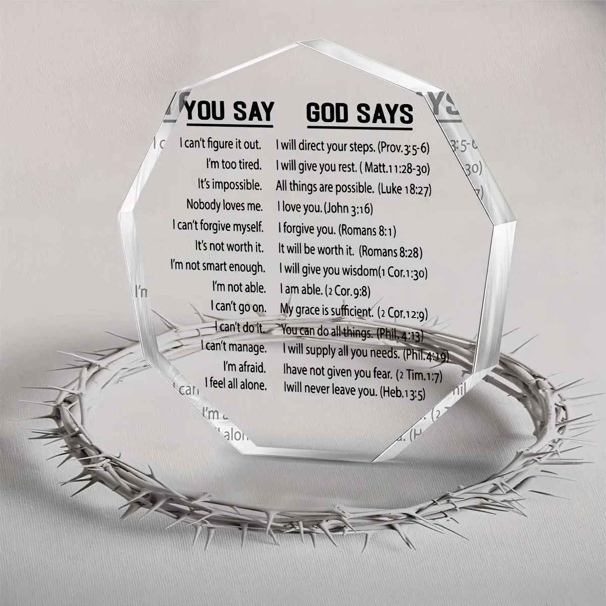 Eins, du hast gesagt, Gott sagte Acrylkarte, Bibelvers, Christen ermutigen Geschenke für die beste Freundin Frauen