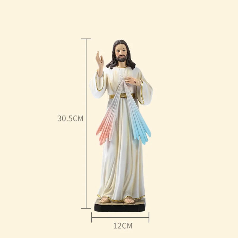 God's Mercy Catholic Statue Figurine Family Prayer Ornaments Jesus Christ Home Decoration Resin Crafts