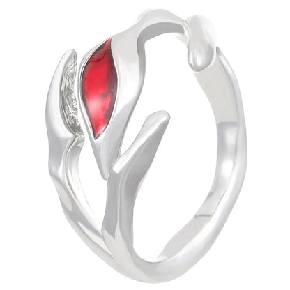 Gotische Ringe unregelmäßig Dunkelheit Roter Stil offener Ring für Damen Zeigefinger Ring Schmuck Geschenk