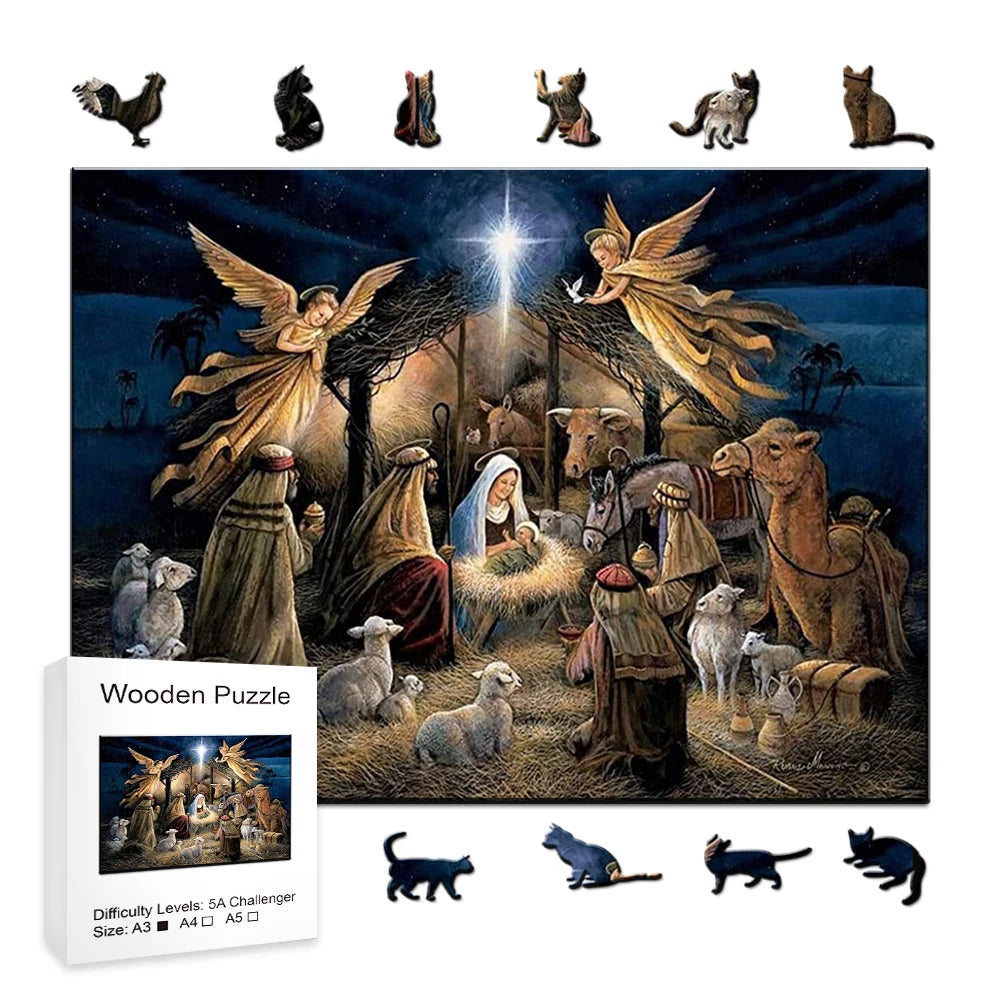 Jesus Christus Holzpuzzle Kunstspiel Erwachsene Überraschung Holzpuzzle Festivalgeschenk