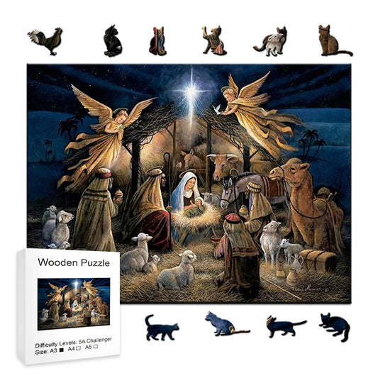 Jesus Christus Holzpuzzle Kunstspiel Erwachsene Überraschung Holzpuzzle Festivalgeschenk