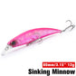 TSURINOYA 80S 12g Sinking Minnow Fishing Lure DW96 8cm Large Trout Pike Rockfish Hard Bait Jerkbait Freshwater Saltwater Wobbler