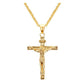 Mode Kruzifix Jesus Christus Herrenschmuck Gold Braun Silber Farbe Metall Kreuz Anhänger mit Halskette Halsketten für Damen