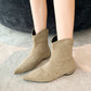 Damen-Stiefeletten mit niedrigem Absatz für Herbst und Winter, Frühlings- und Herbststiefeletten, schlichte und vielseitige Ankle Boots