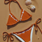 Vega String Bikini in Burnt Orange Shibori