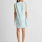 Shirt dress with Shoulder Tie Details in Summer Blue