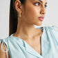 Shirt dress with Shoulder Tie Details in Summer Blue
