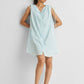 Shirt dress with Shoulder Tie Details in Summer Blue
