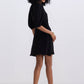 Short Dress with a Waist-tie in Black