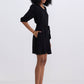 Short Dress with a Waist-tie in Black