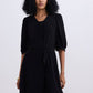 Short Dress with a Waist-tie in Black