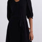 Short Dress with a Waist-tie in Black